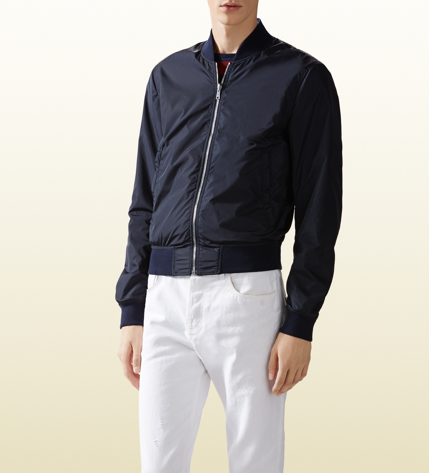 gucci bomber jacket blue