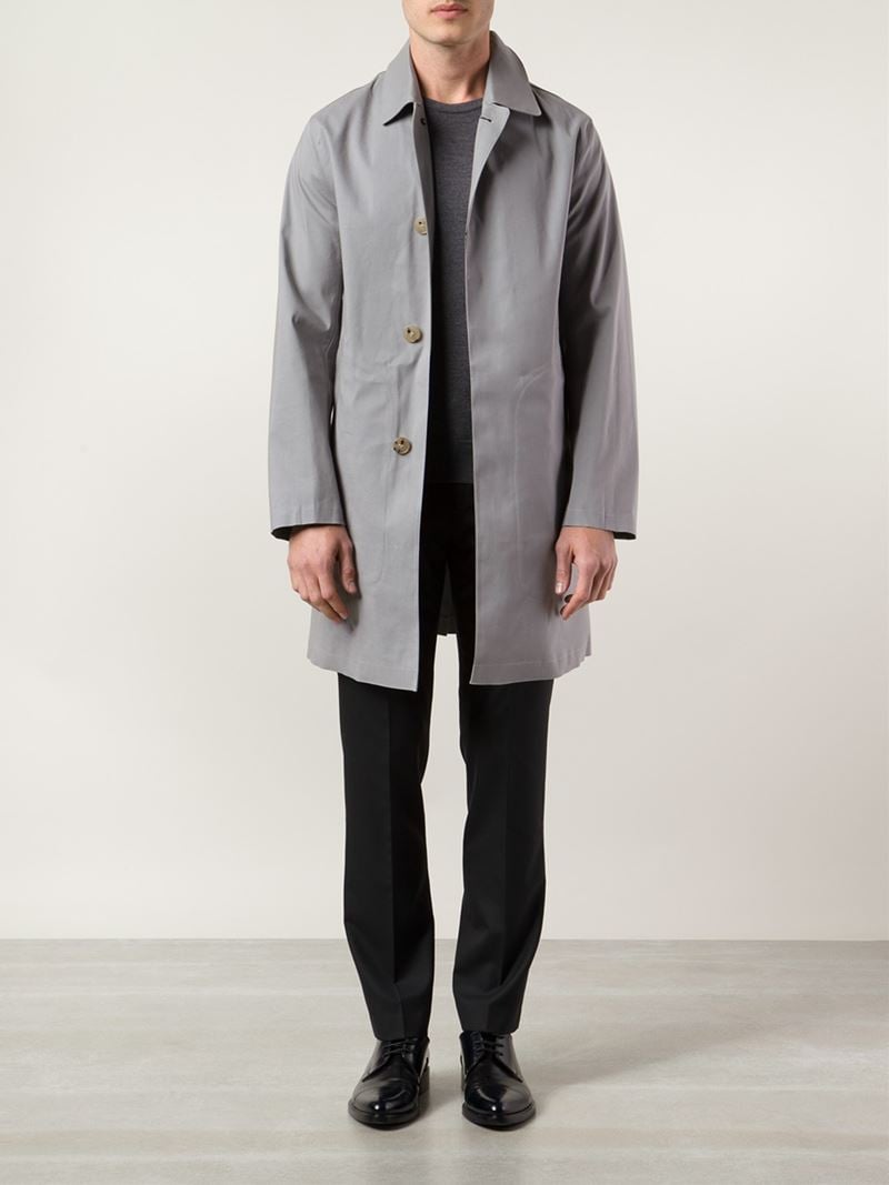 Mackintosh Classic Cotton Raincoat in Grey (Gray) for Men - Lyst