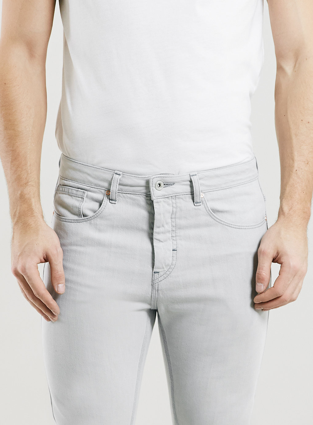 Topman Bleach Wash Classic Skinny Fit Jeans in White for Men Lyst