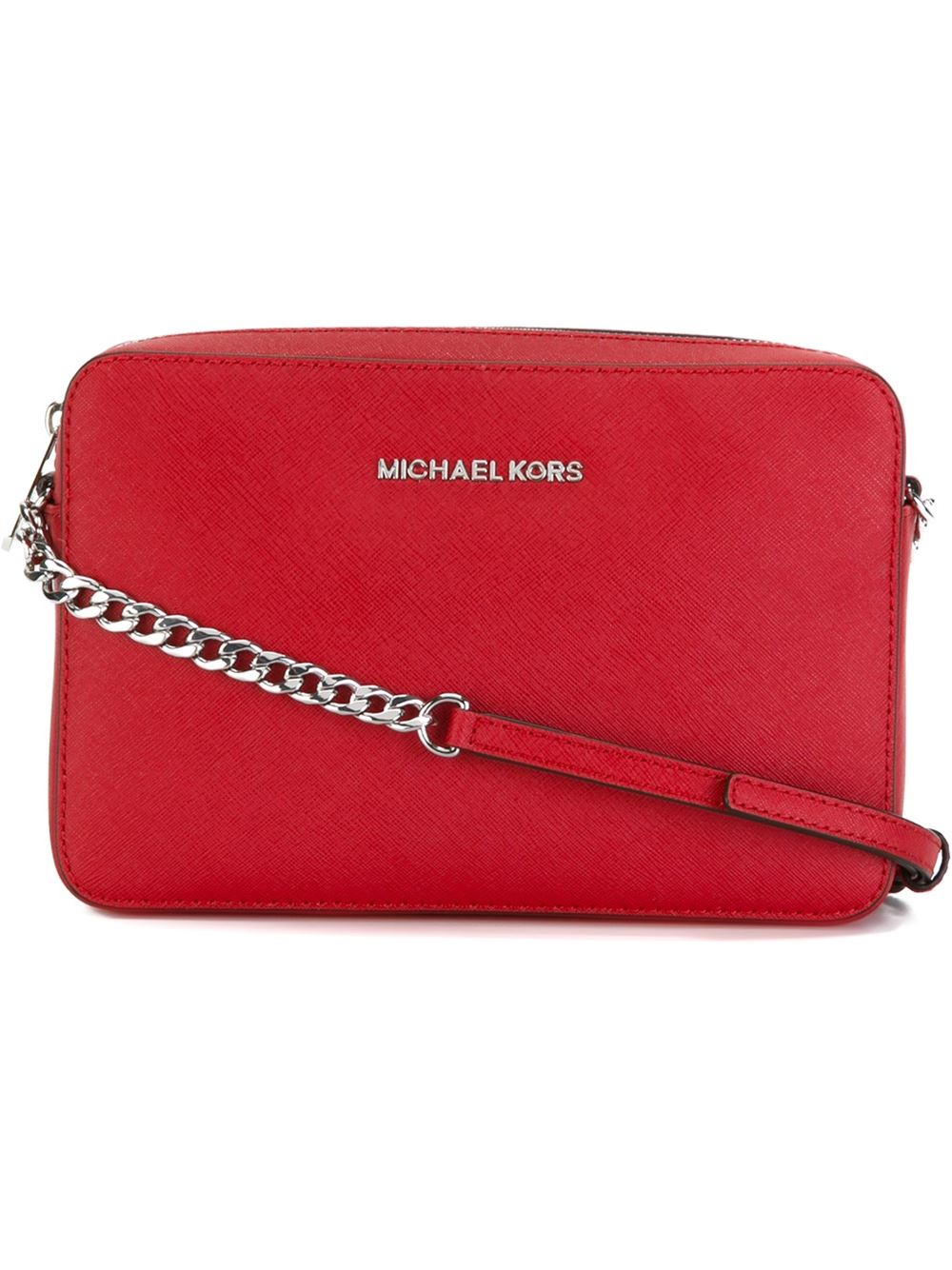 Michael michael kors Jet Set Travel Cross-Body Bag in Red | Lyst