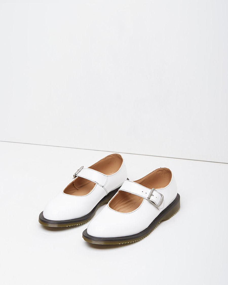 JP 23 12 Comme des Gar\u00e7ons Mainline White Paten Leather MaryJane Shoes  Size