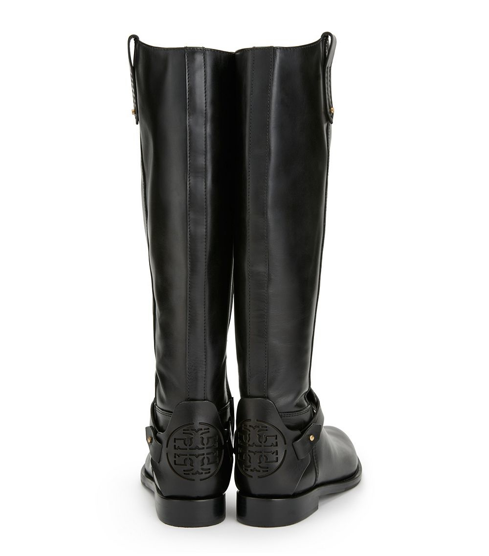 Tory Burch Derby Leather Riding Boots in Black Lyst