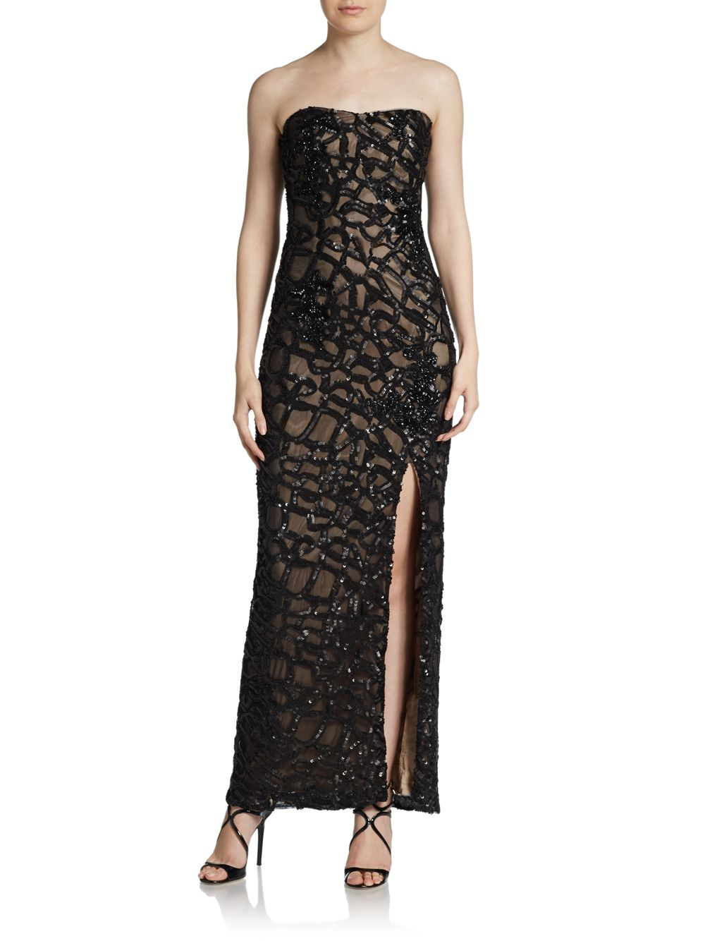 aidan mattox embellished gown