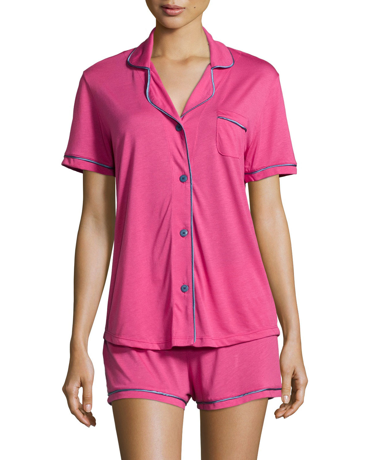 Cosabella Bella Short-sleeve Boxer Pajama Set in Purple | Lyst