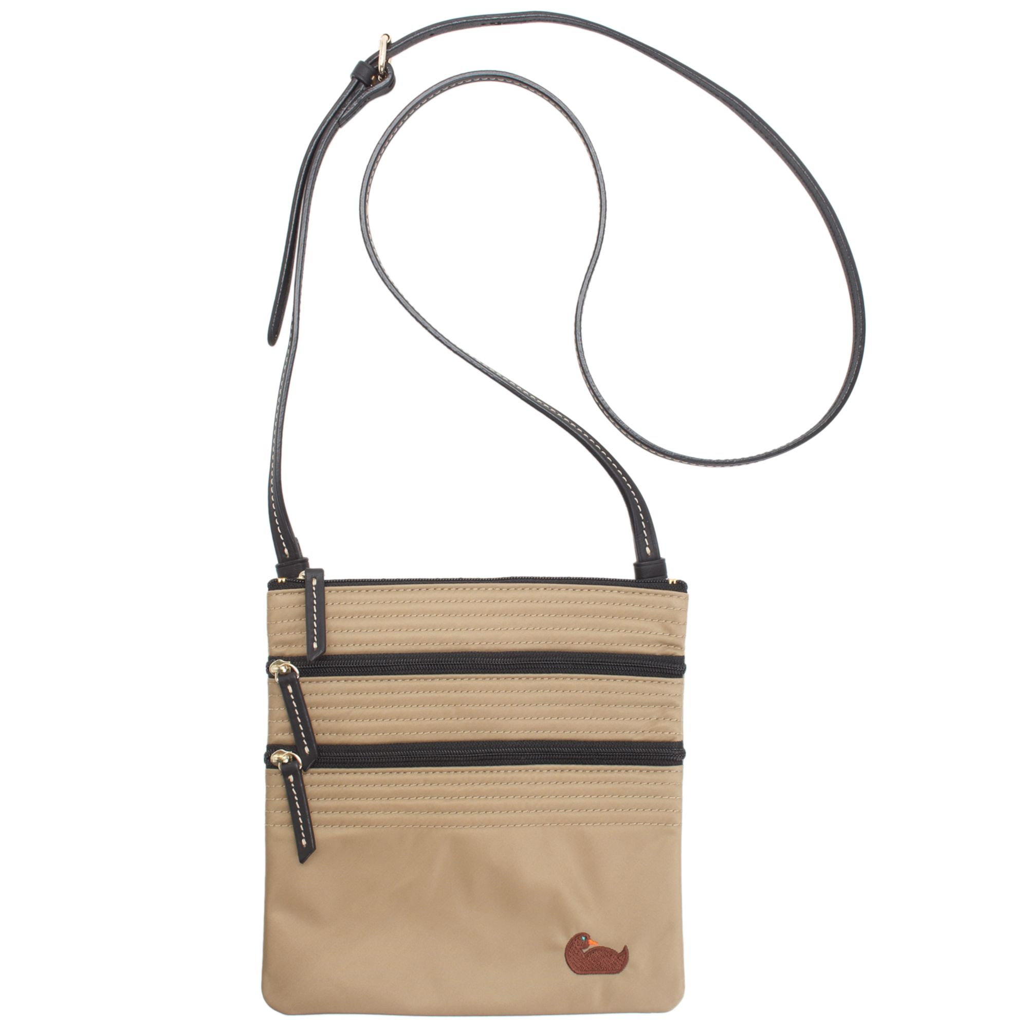 triple zip crossbody purse