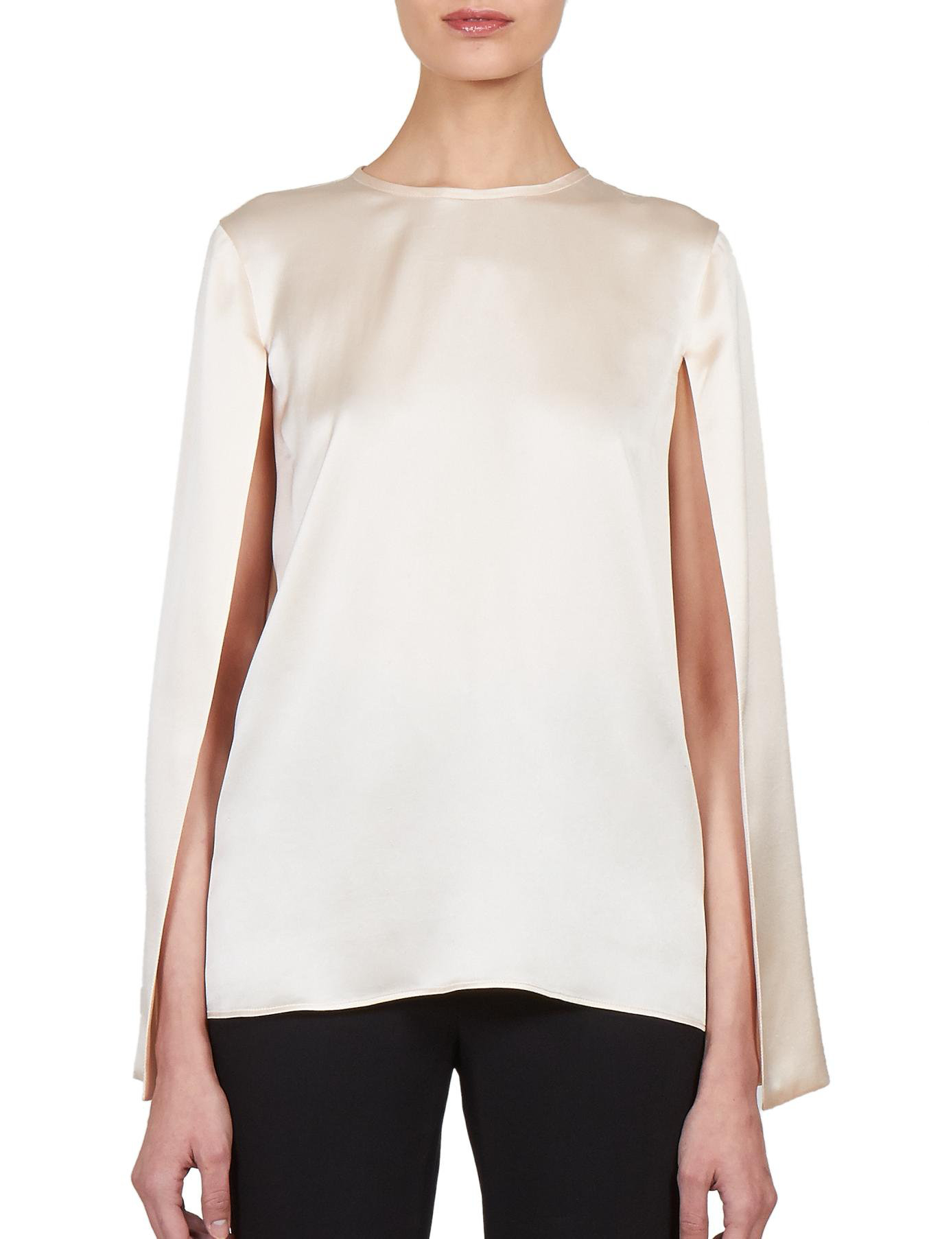 givenchy silk satin cape blouse in lyst givenchy silk satin cape blouse in lyst