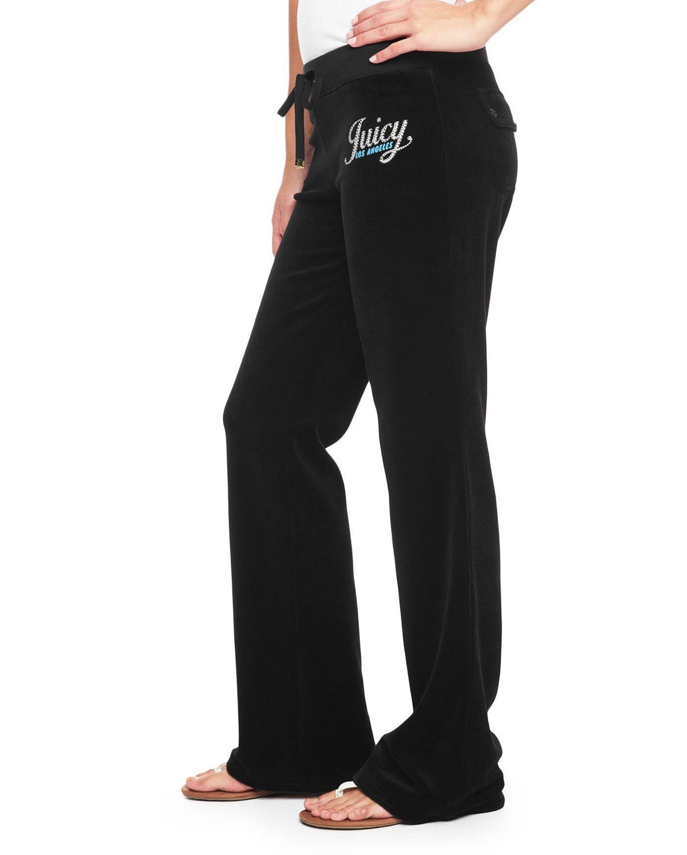 Juicy couture Logo Vlr Juicy Sunset Bootcut Pant in Black (PITCH BLACK ...