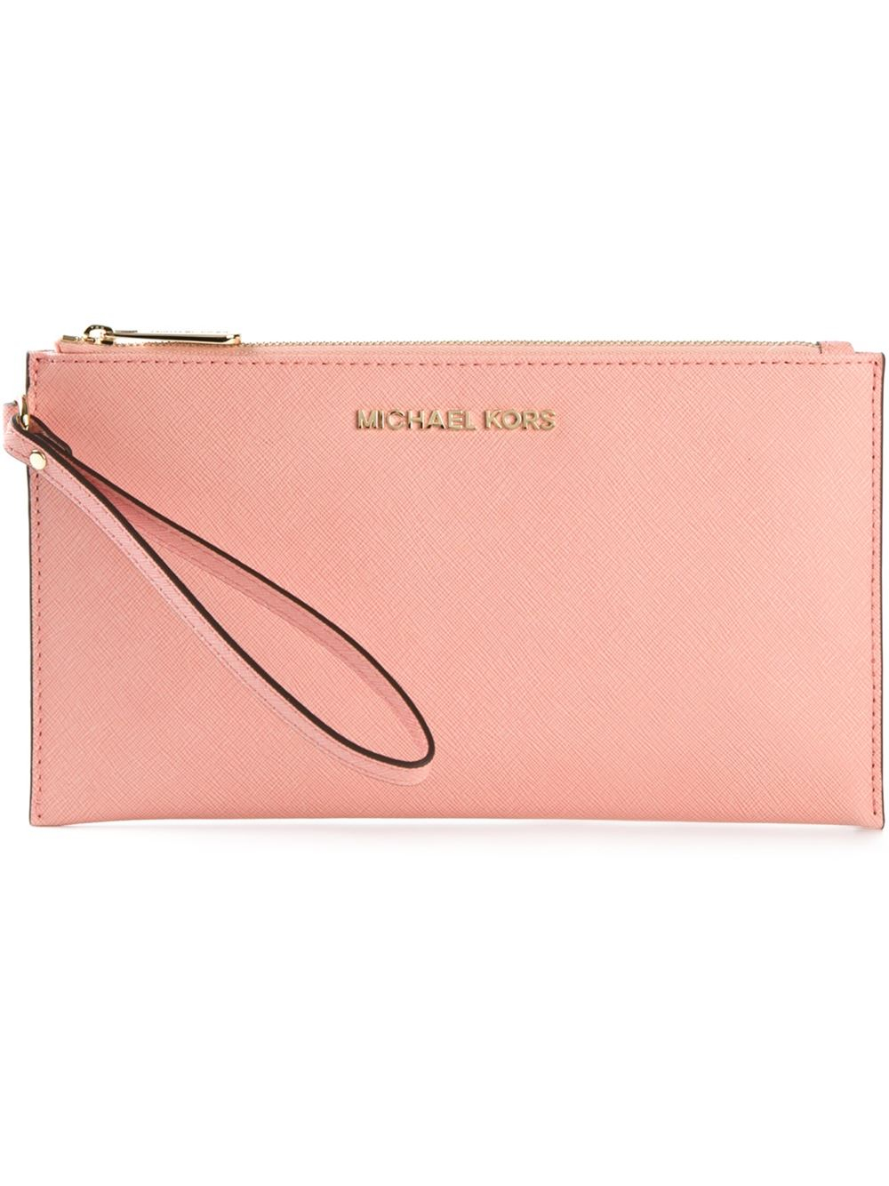 michael kors pink clutch