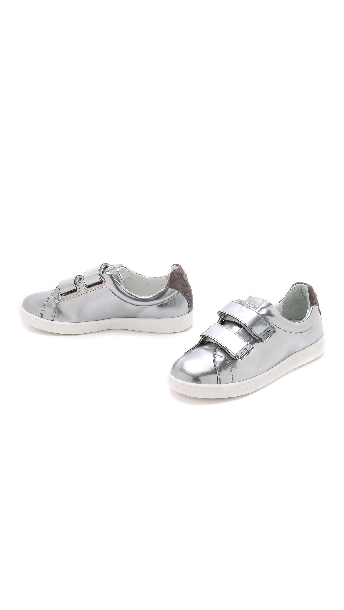 KENZO Metallic Velcro Sneakers - Silver 