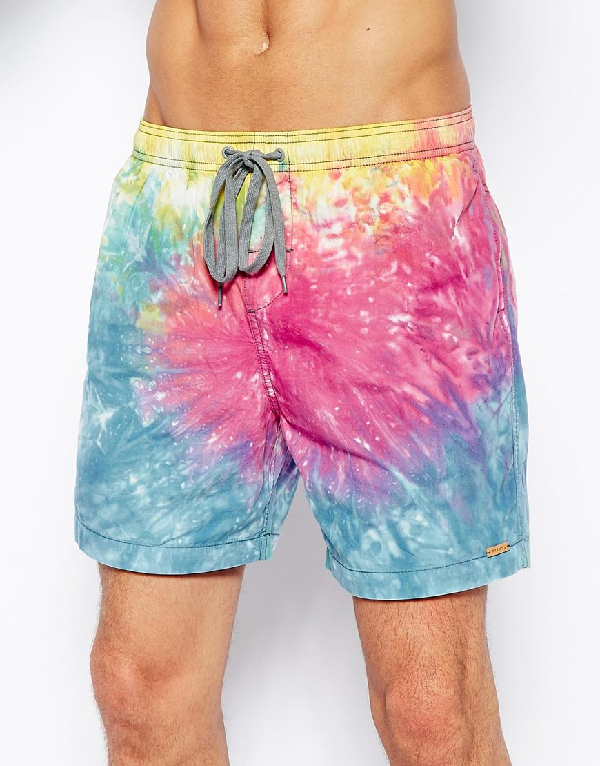 mens tie dye swim trunks