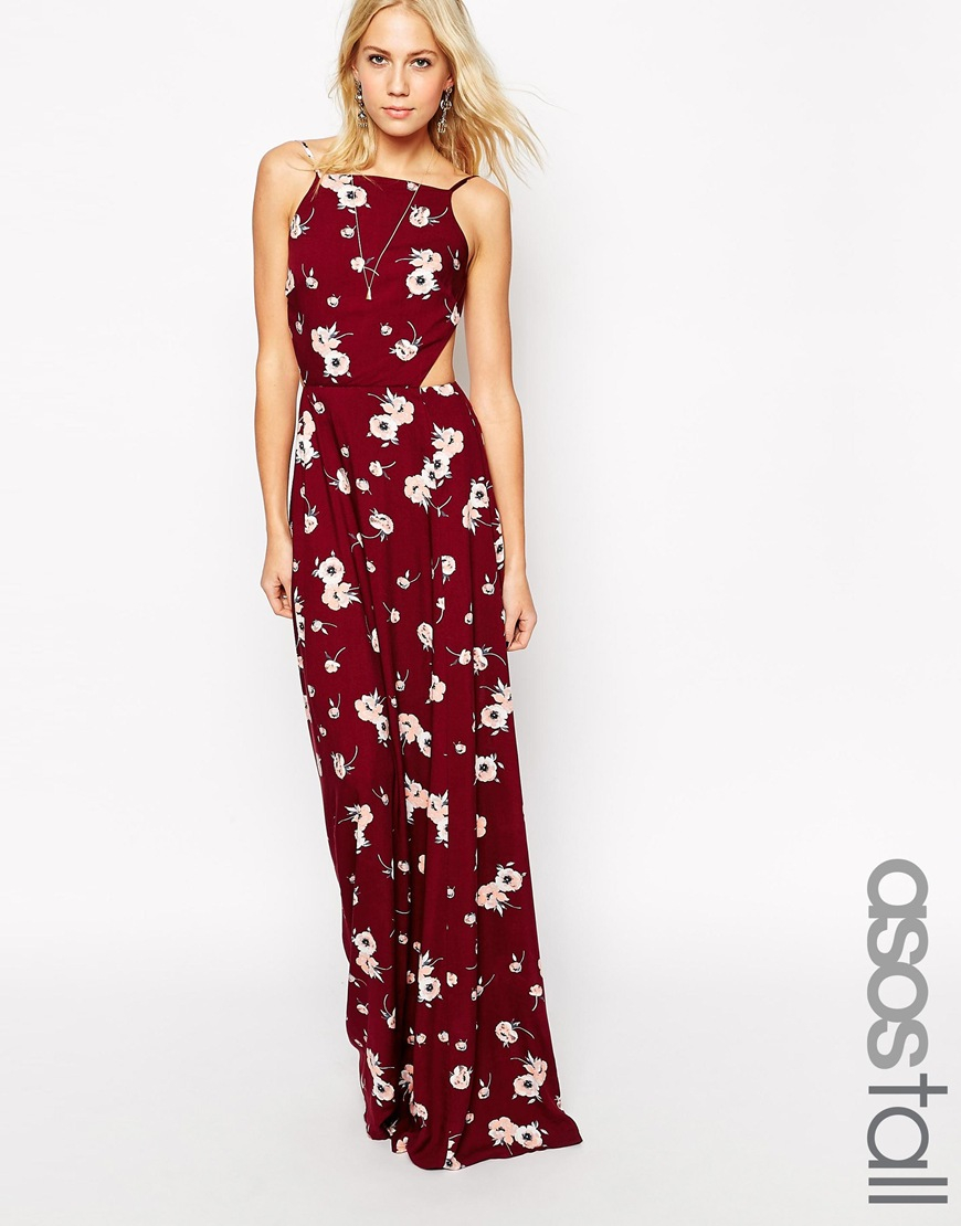 high neck floral maxi dress