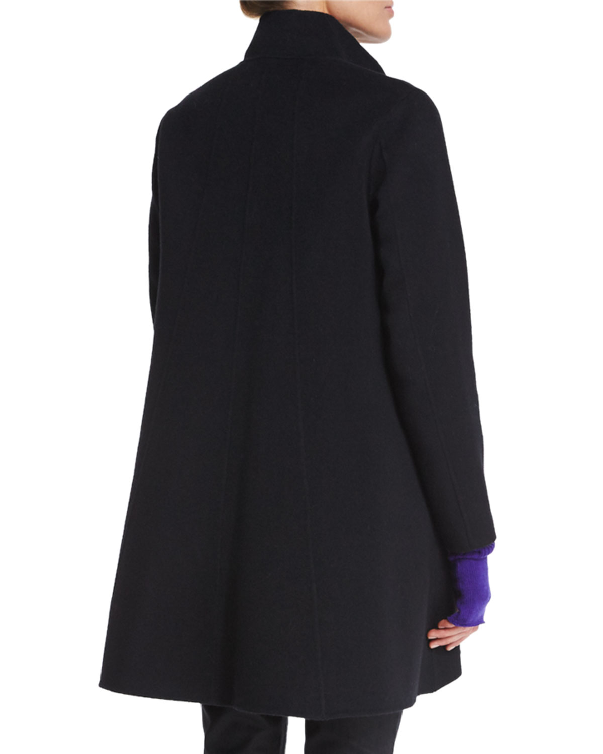 boiled wool swing coat