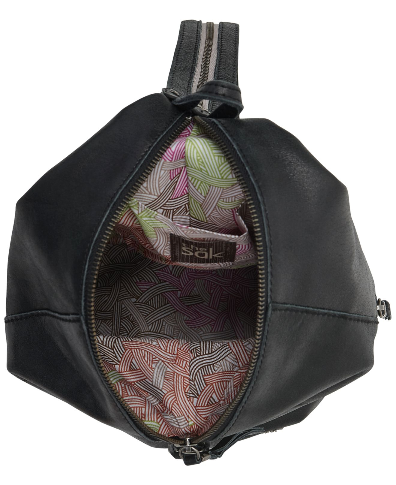 Vintage The Sak Black Pebbled Leather Sling Backpack Vintage Black Pebbled Leather the Sak Shoulder Bag, Classic  main image 3