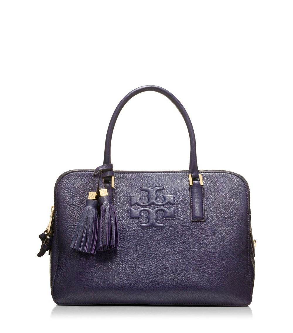 Tory Burch Thea Triple Zip Compartment Satchel in Blue
