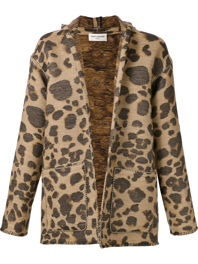 hooded leopard cardigan