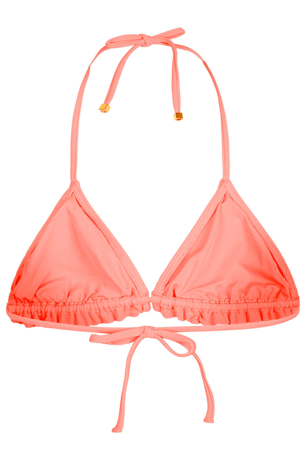 Lyst - Topshop Sunset Pink Frill Triangle Bikini Top in Pink