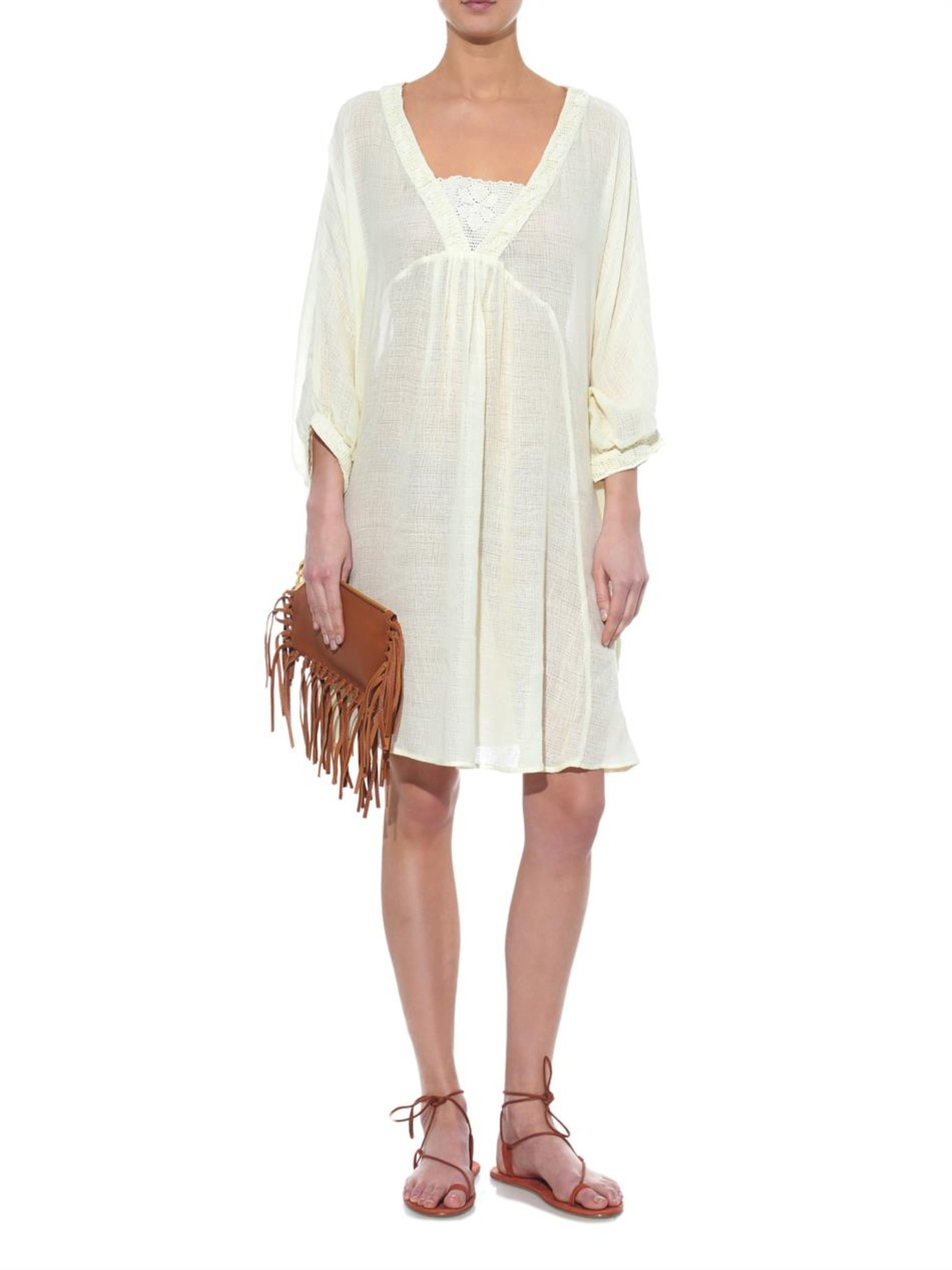 Lyst Mes Demoiselles Joyeuse Cottonblend Gauze Kaftan in Natural
