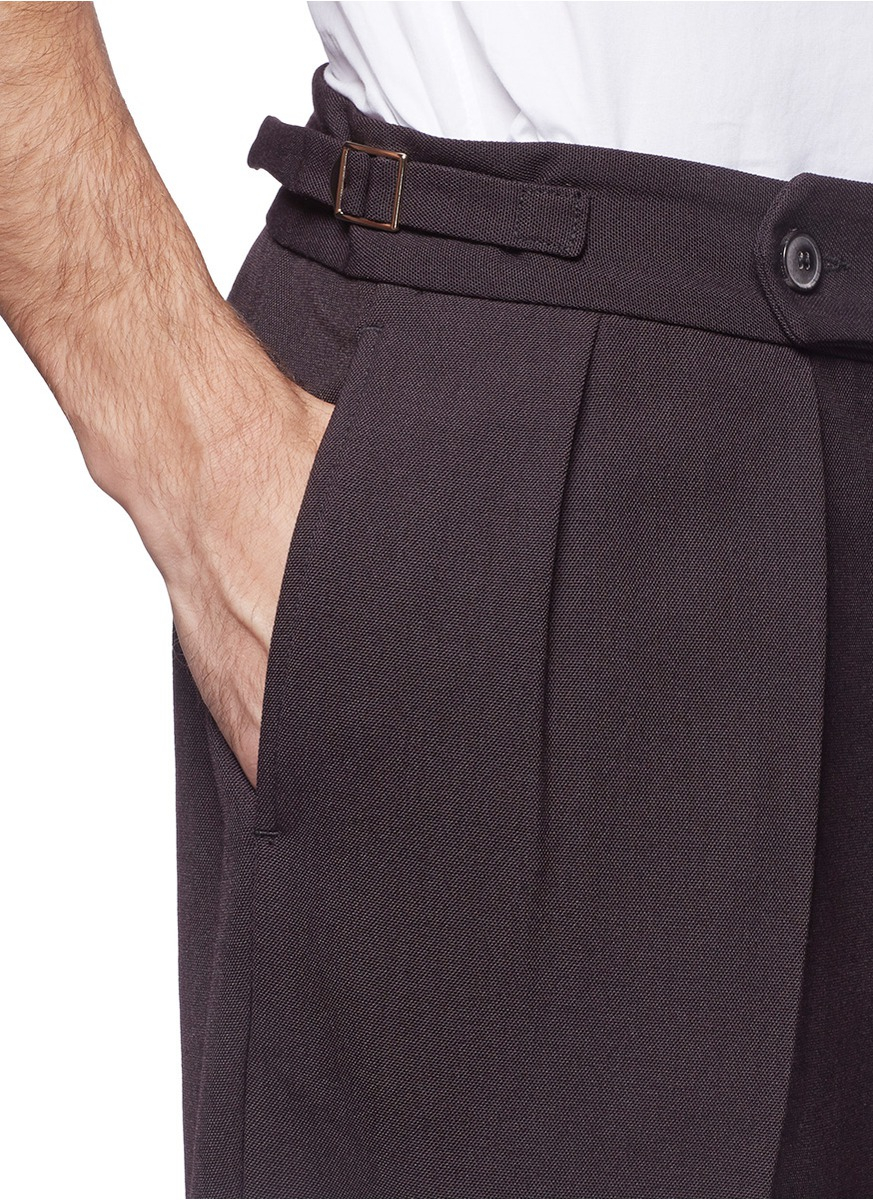 Paul Smith Wide Leg Adjustable Waist Pants in Brown for Men