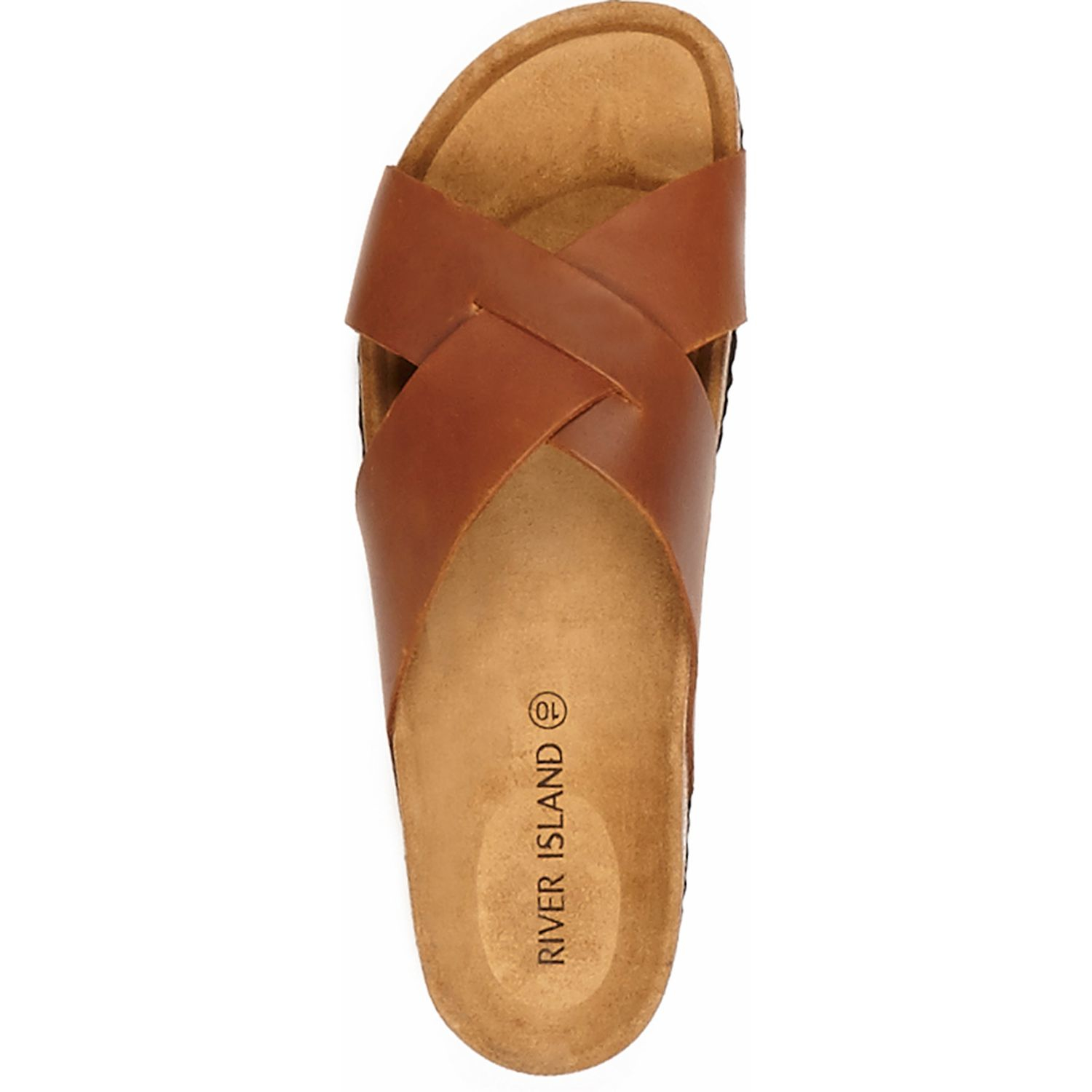 river island brown back strap sandals