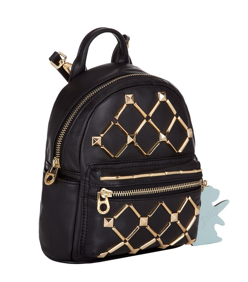 Juicy couture Embellished Leather Mini Backpack in Black | Lyst
