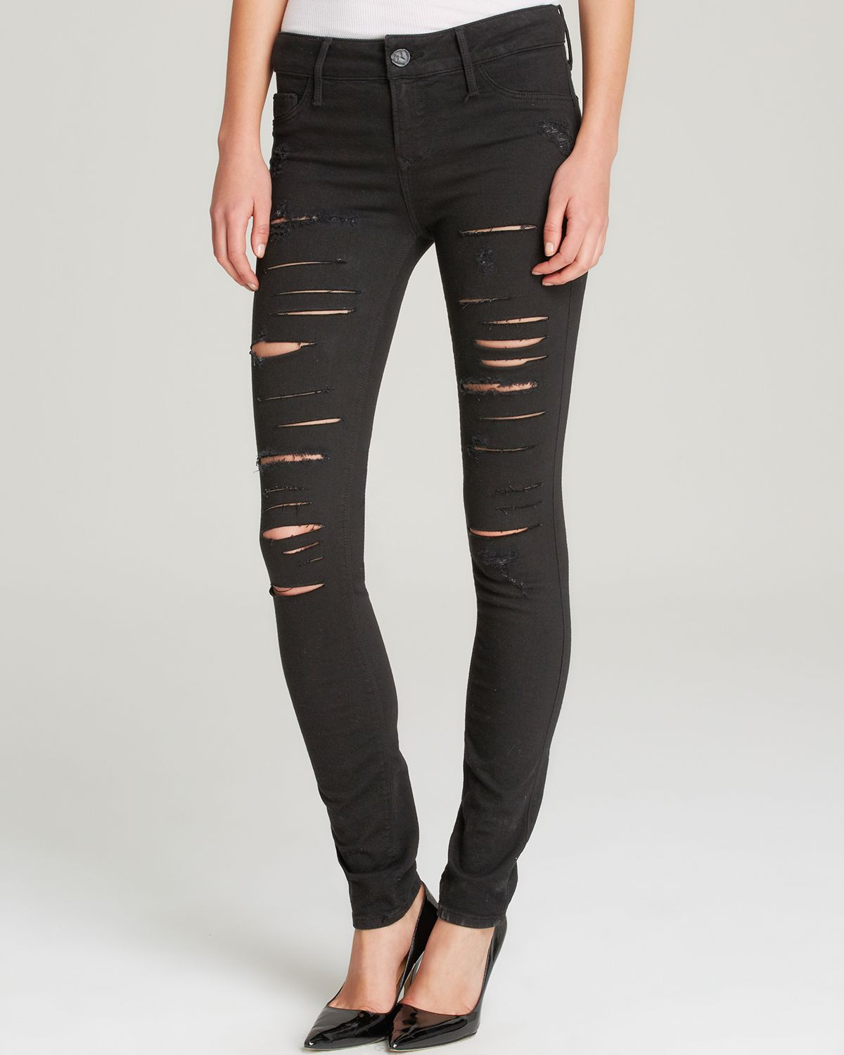 Lyst - Black Orchid Jeans - Jude Super Skinny In Get Lucky in Black