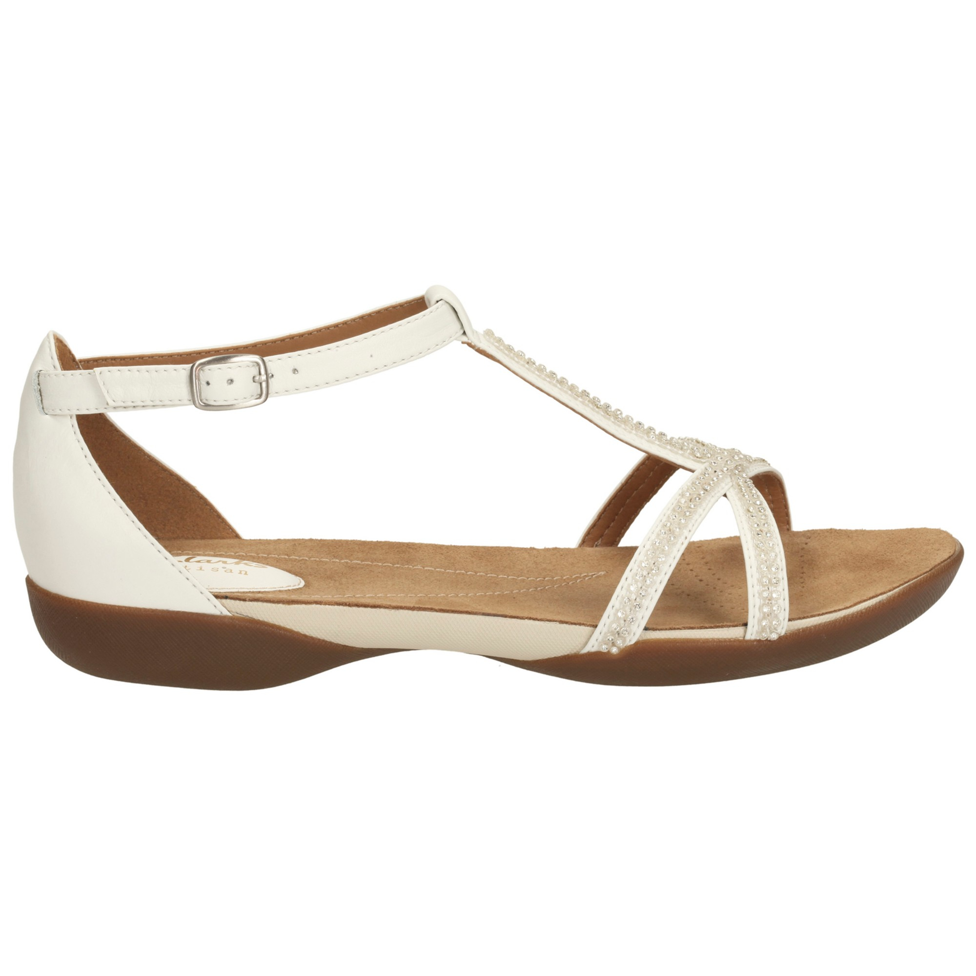 Clarks Raffi Star Leather Sandals in White | Lyst UK