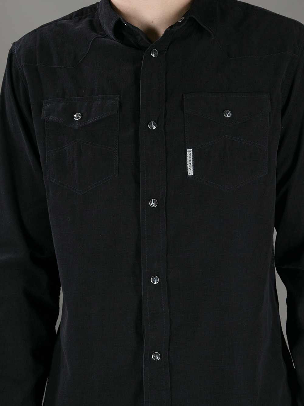 Armani Jeans Corduroy Shirt in Black for Men | Lyst