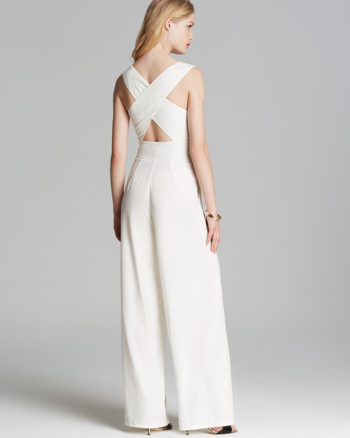ivory wide leg jumpsuit