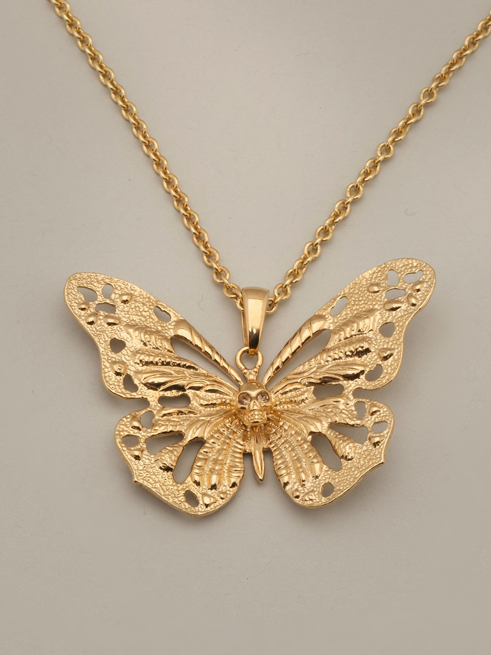 Alexander McQueen Butterfly Necklace in Metallic - Lyst