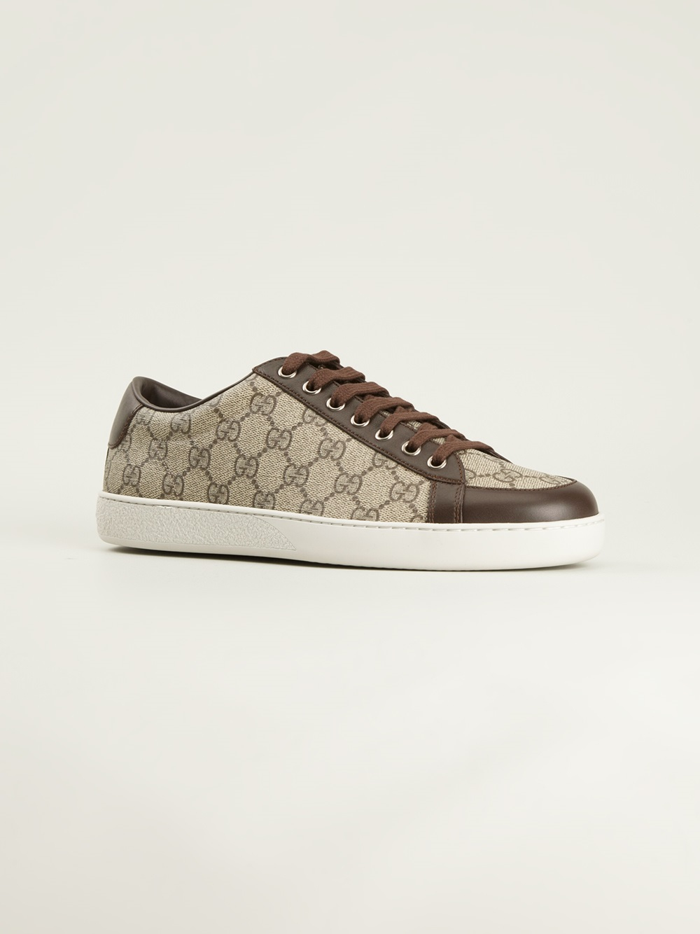 Gucci Logo Trainers in Brown for Men - Lyst