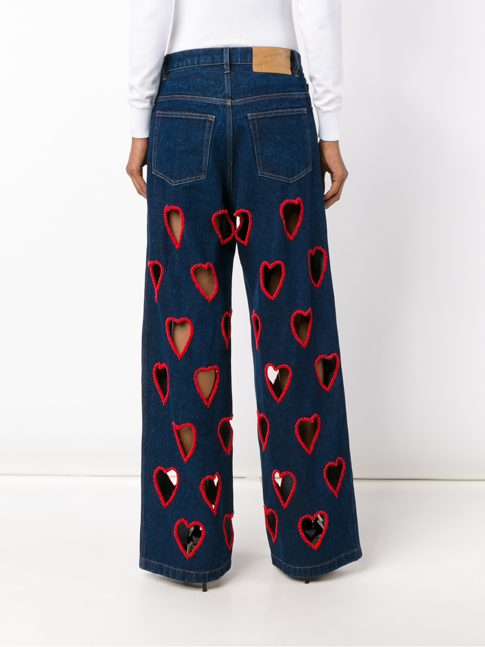 Ashish Cut-out Heart Flared Jeans in Blue | Lyst