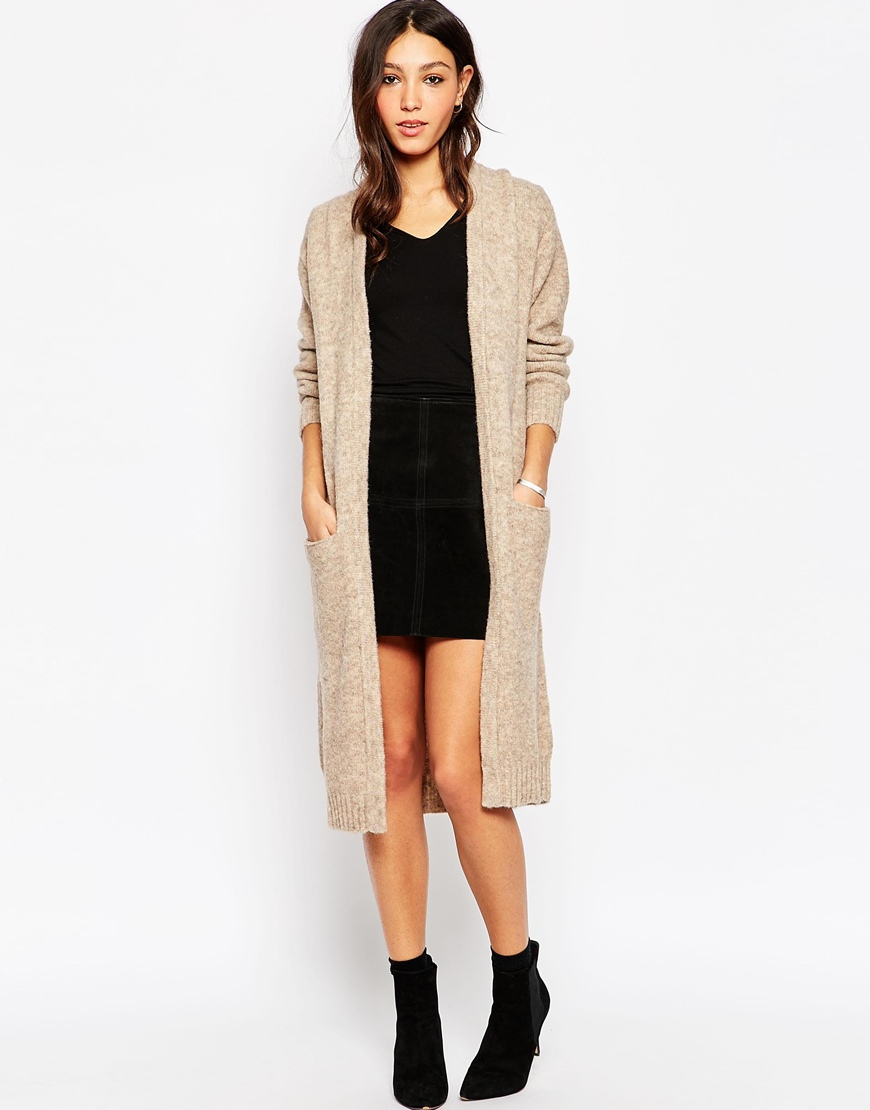 beige maxi cardigan