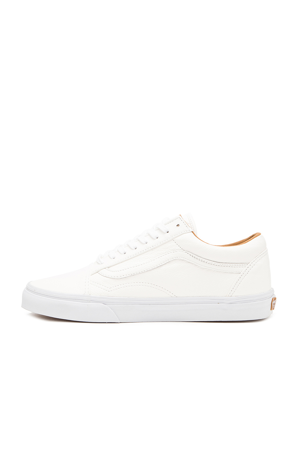 vans old skool leather trainers in white