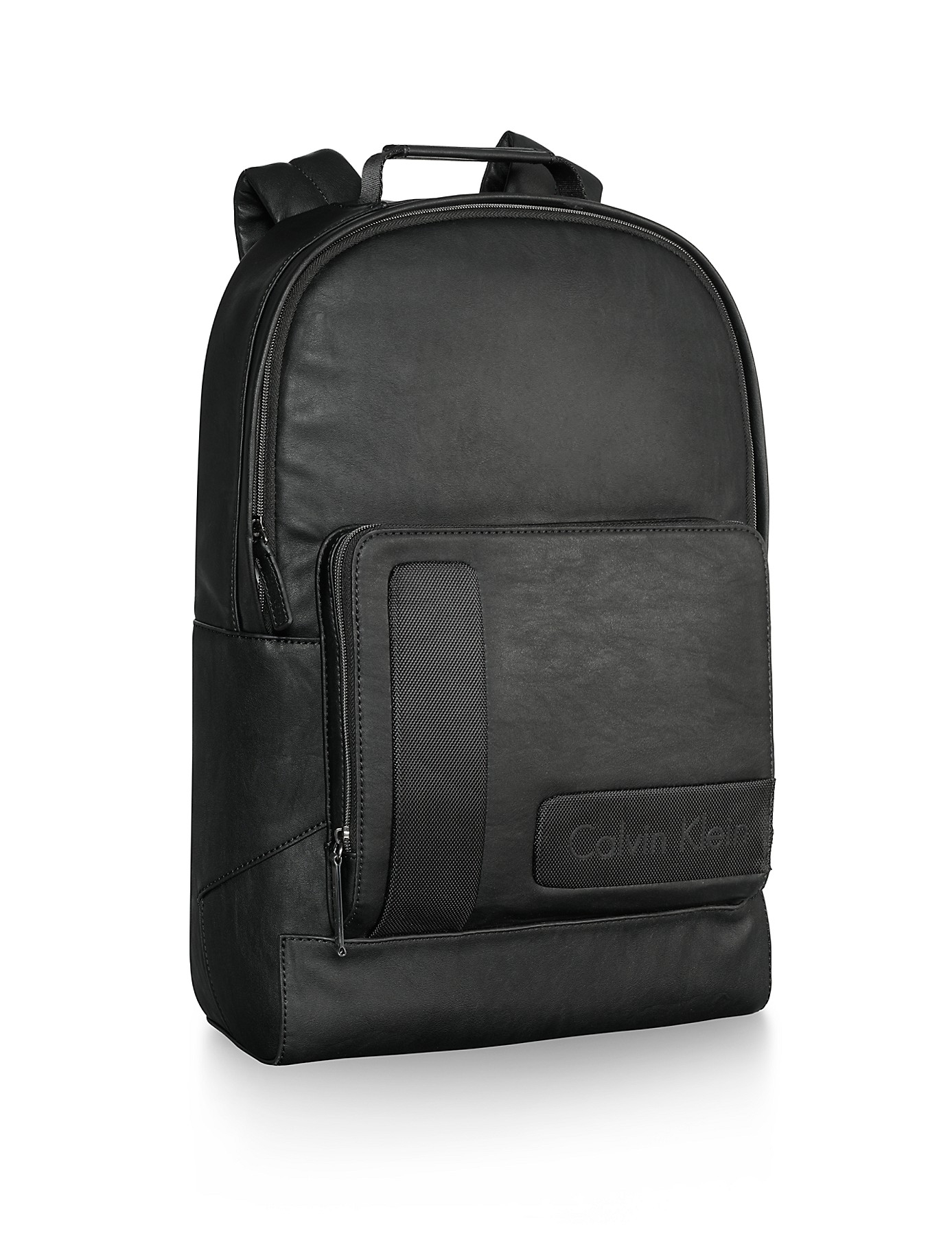calvin klein mens leather backpack