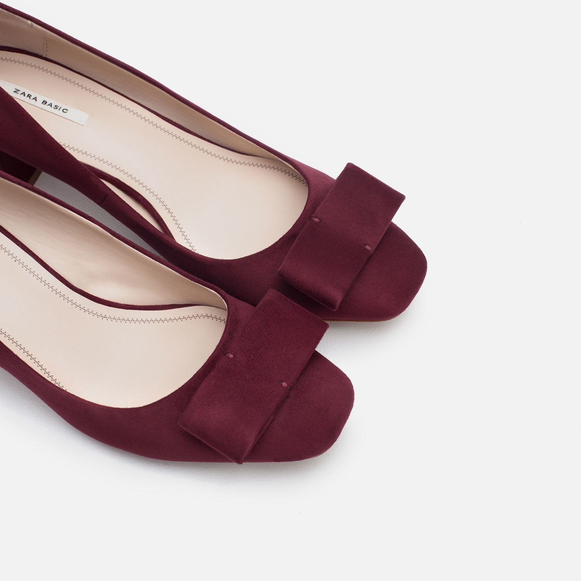 Zara Medium Heel Shoes With Bow in Purple Lyst Zara Medium Heel Shoes With Bow in Purple Lyst