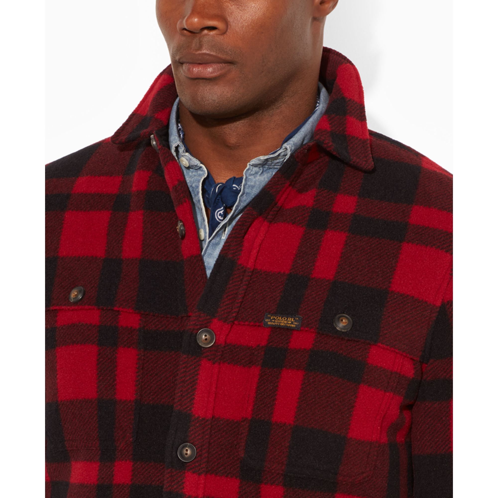 Polo Ralph Lauren Big and Tall Buffalo Plaid Shirt Jacket in Red for Men |  Lyst