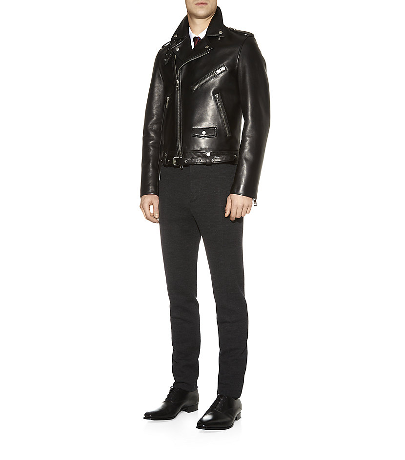 Burberry Prorsum Leather Biker Jacket In Black For Men Lyst