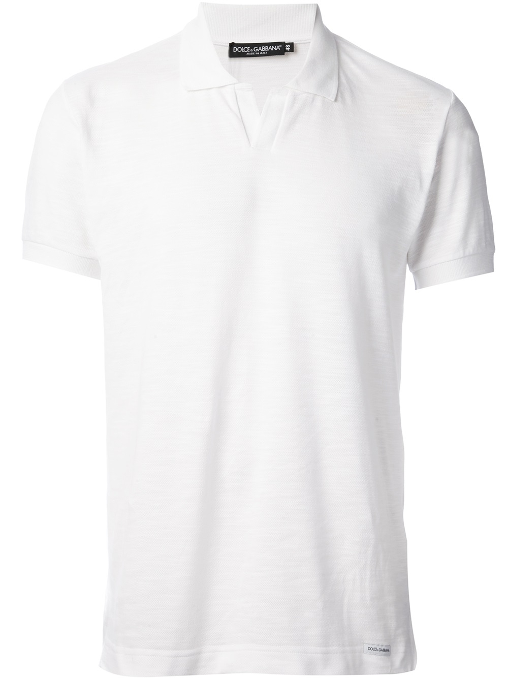 Lyst - Dolce & Gabbana V Slit Polo Shirt in White for Men