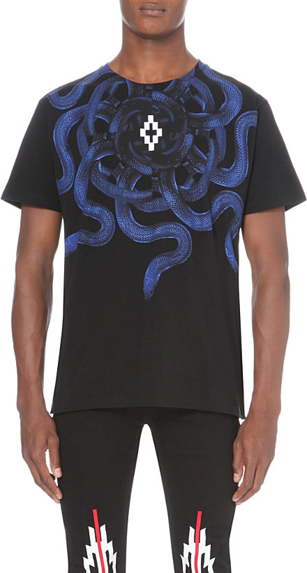 Burlon Snake-print T-shirt, Men's, Size: S, Black Blue for Men Lyst