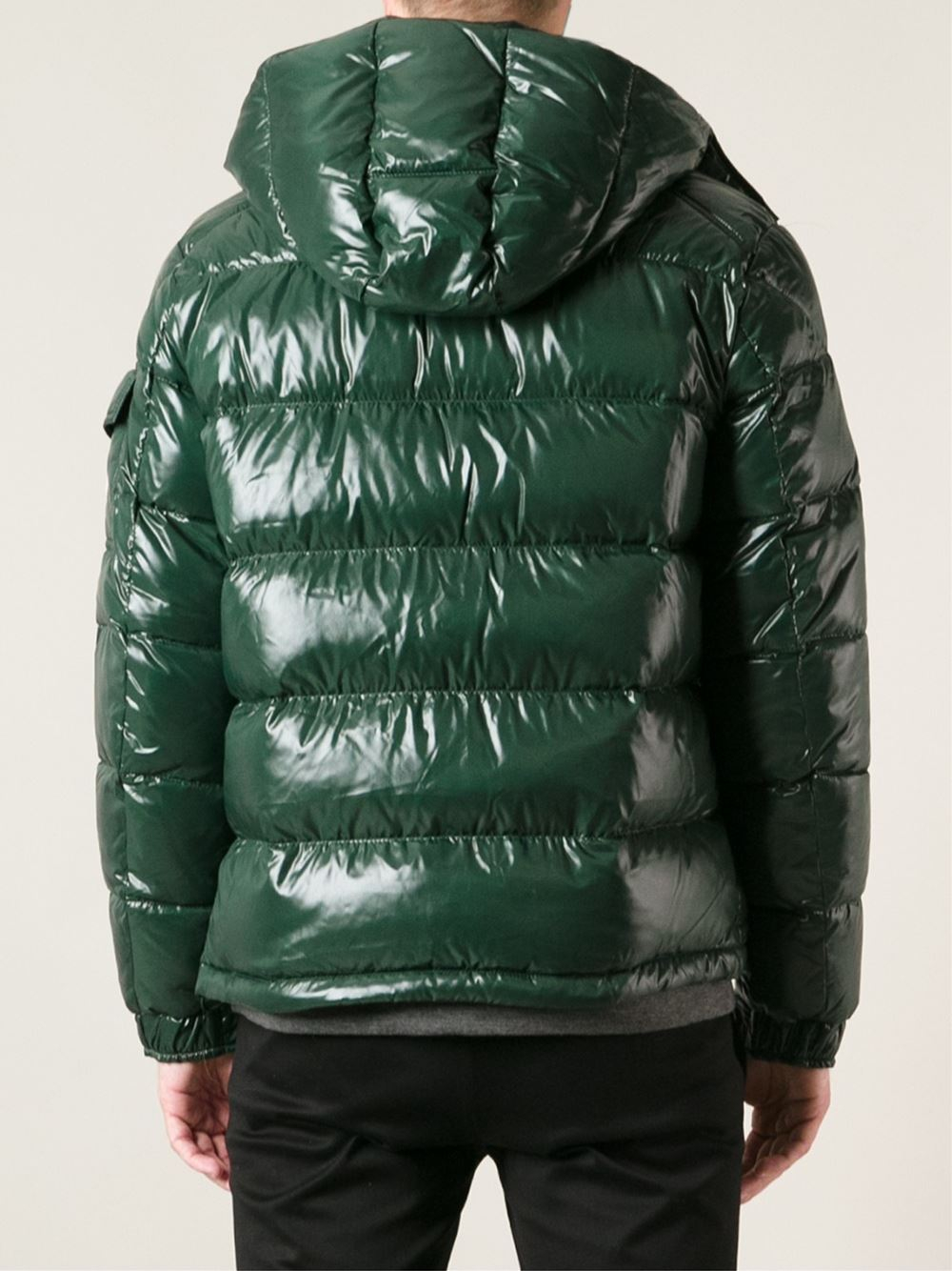 Moncler Maya Lacquered Jacket in Green for Men - Lyst