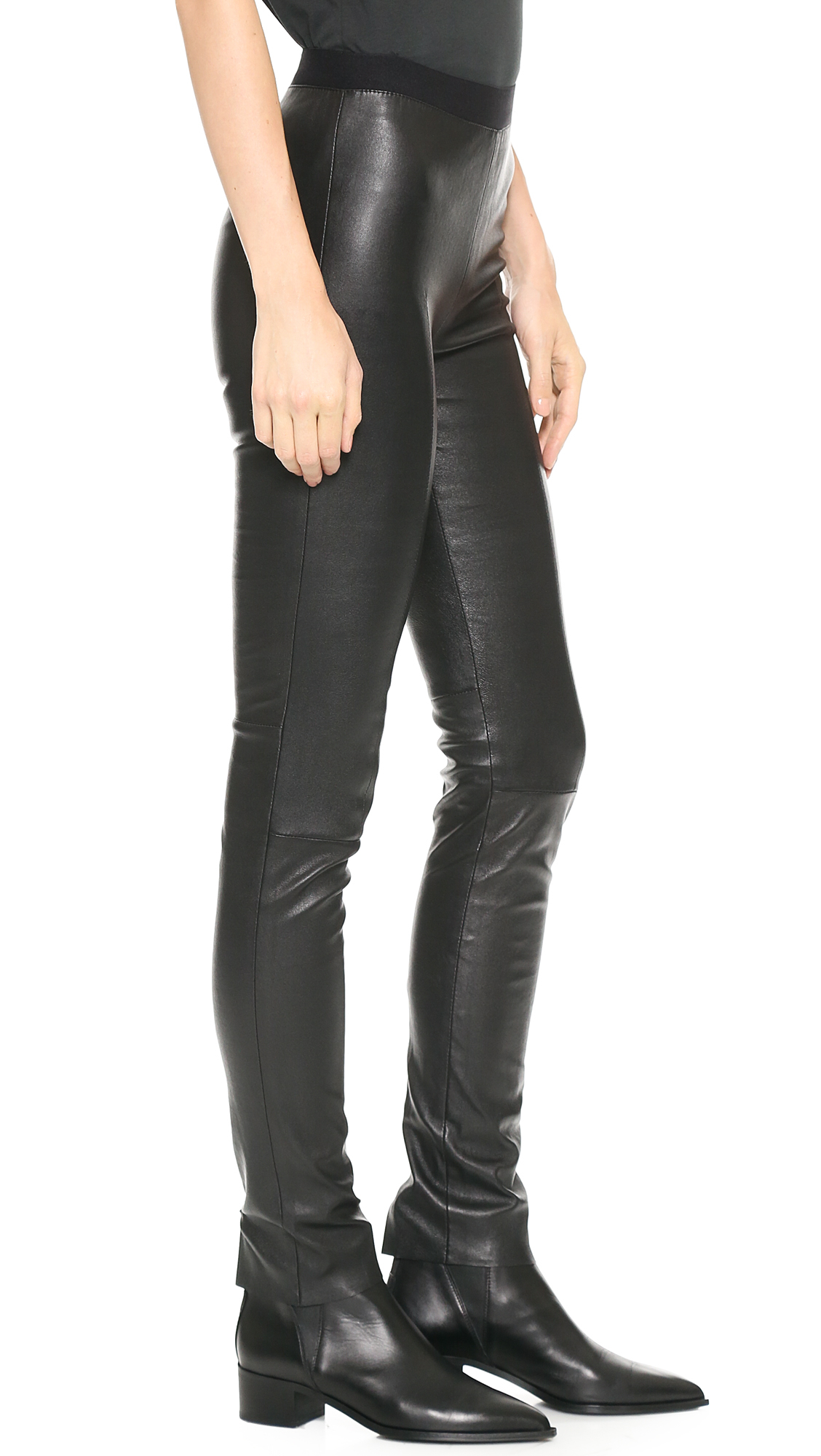 Acne Studios Clean Leather Pants - Black - Lyst