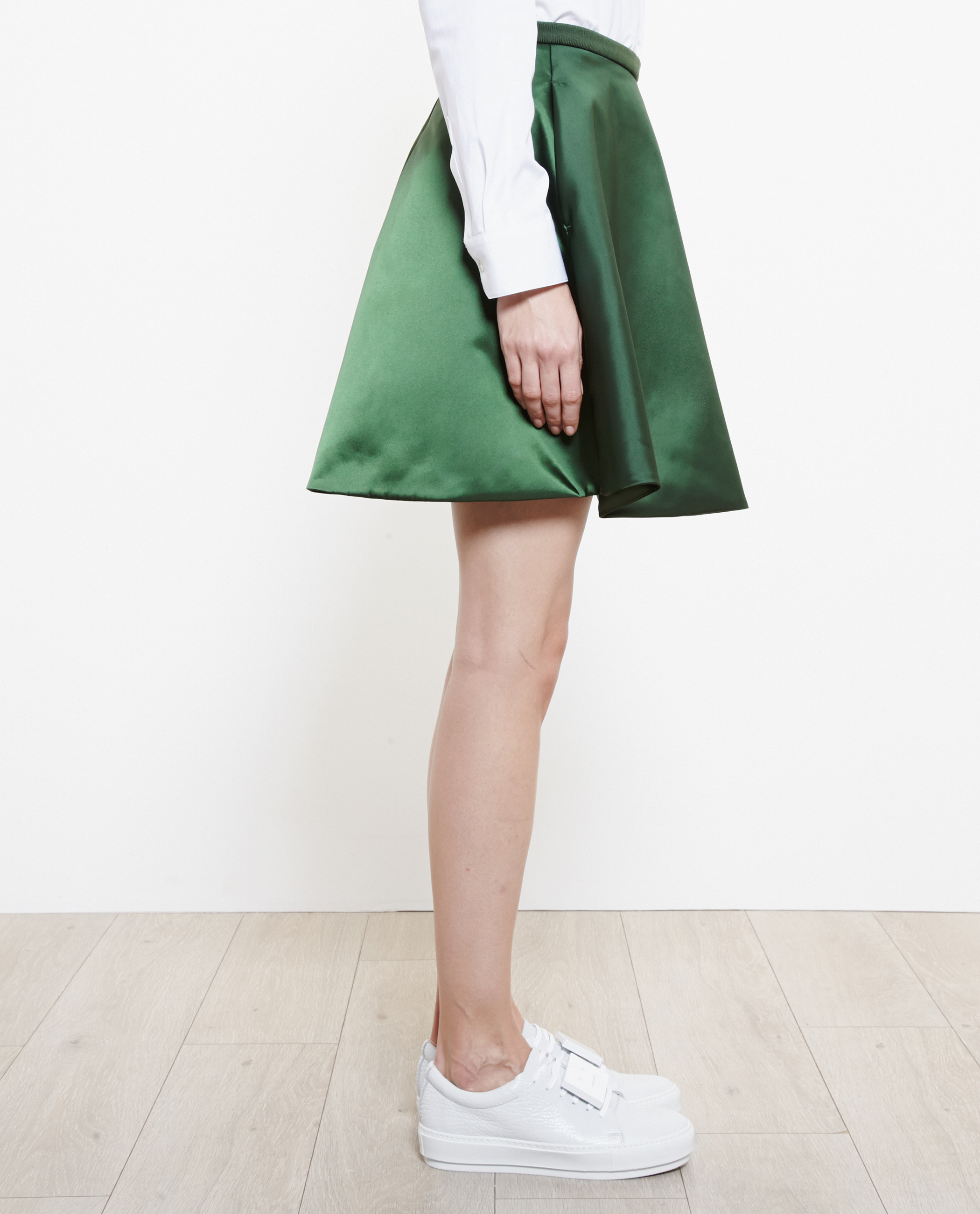 Acne Studios Fuel Shine Satin Skirt in Green | Lyst