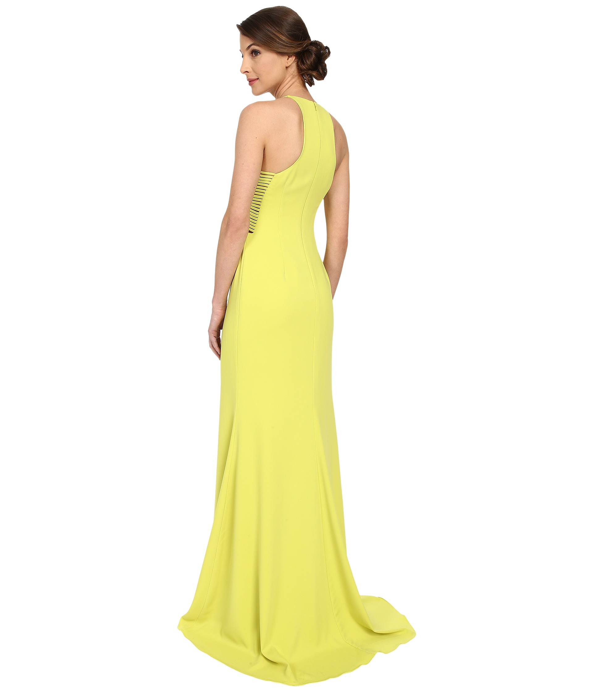 Lyst Badgley Mischka Lattice Odessa Gown In Yellow Gallery