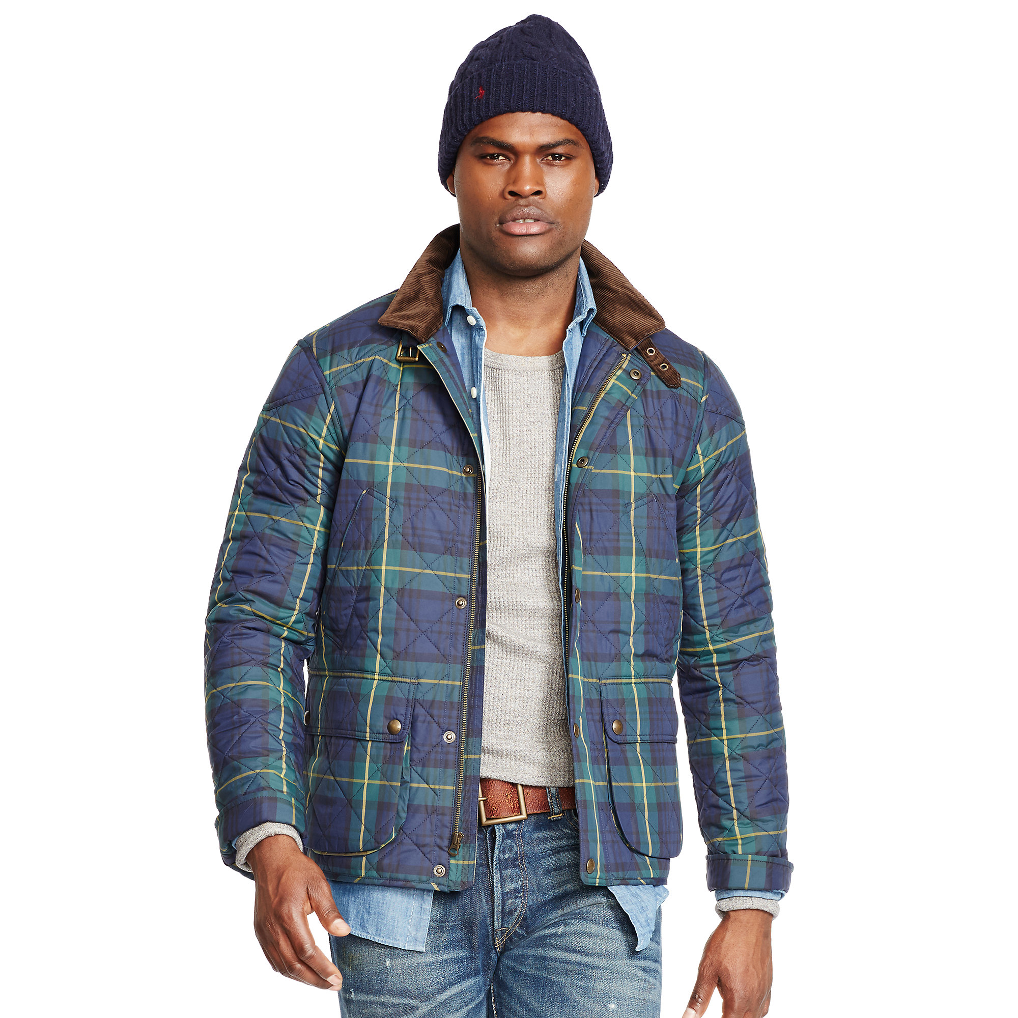 polo quilted jacket mens