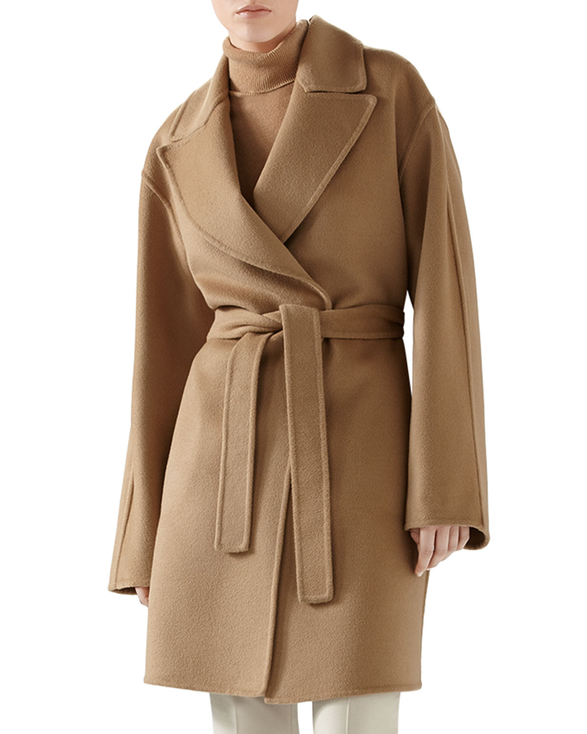 Gucci Double Wool Wrap Coat in Camel (Brown) - Lyst