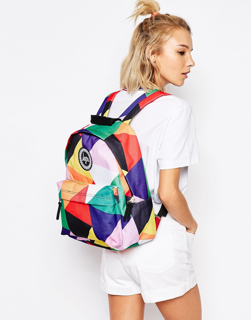 multi coloured rucksack