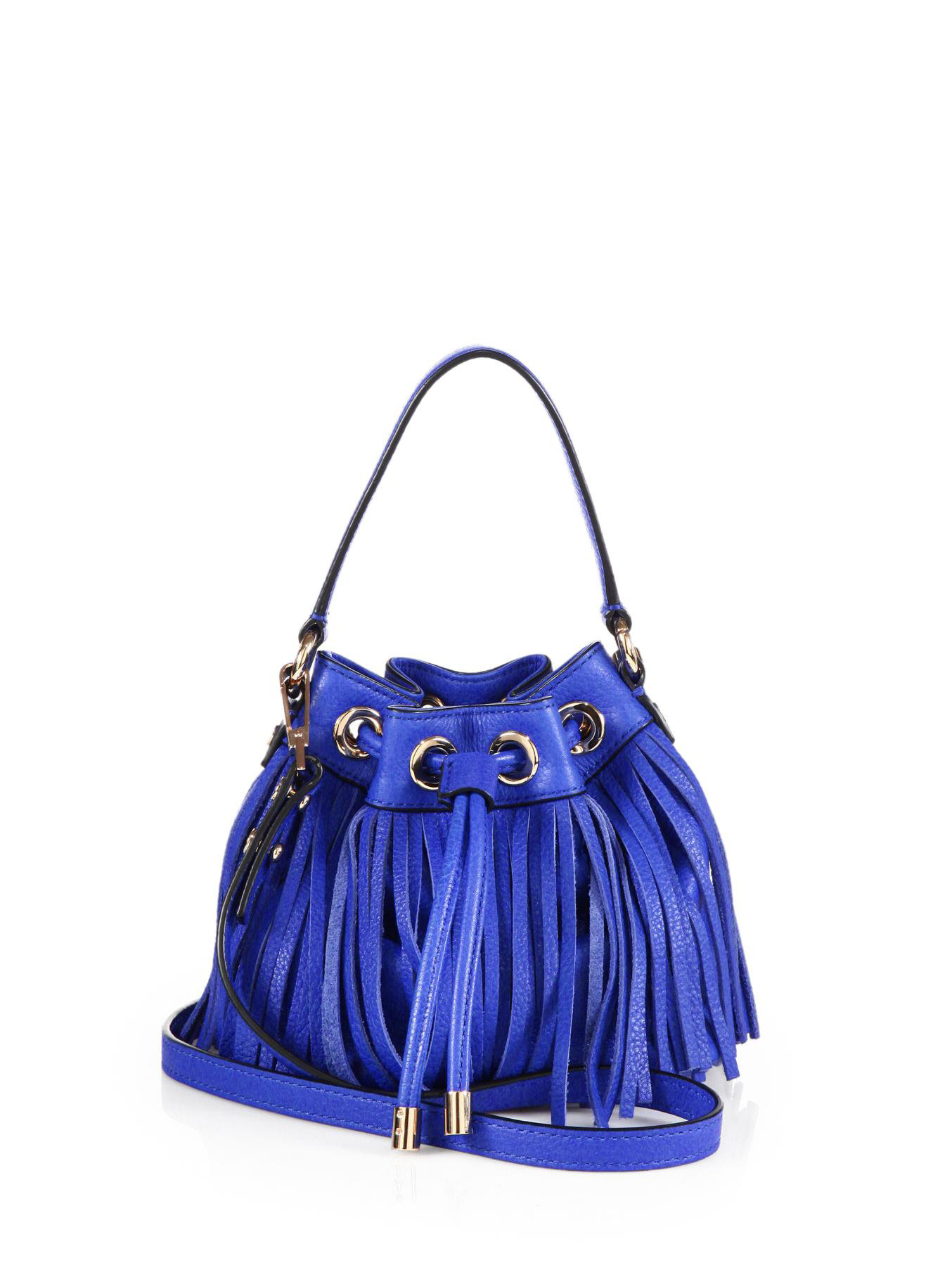 Milly Essex Fringe Small Drawstring Bag in Blue (FRENCH BLUE) Lyst