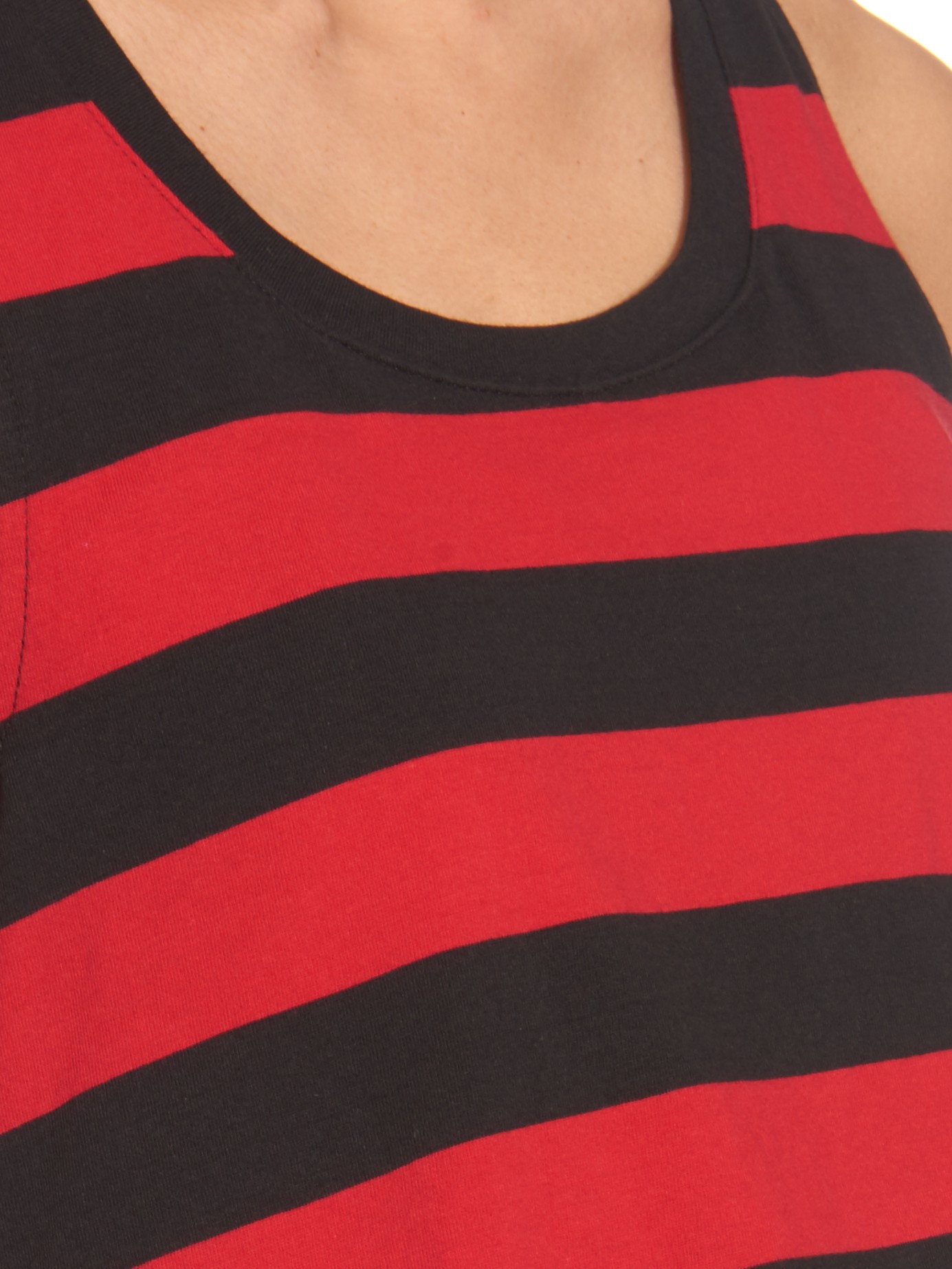 red and black striped jersey