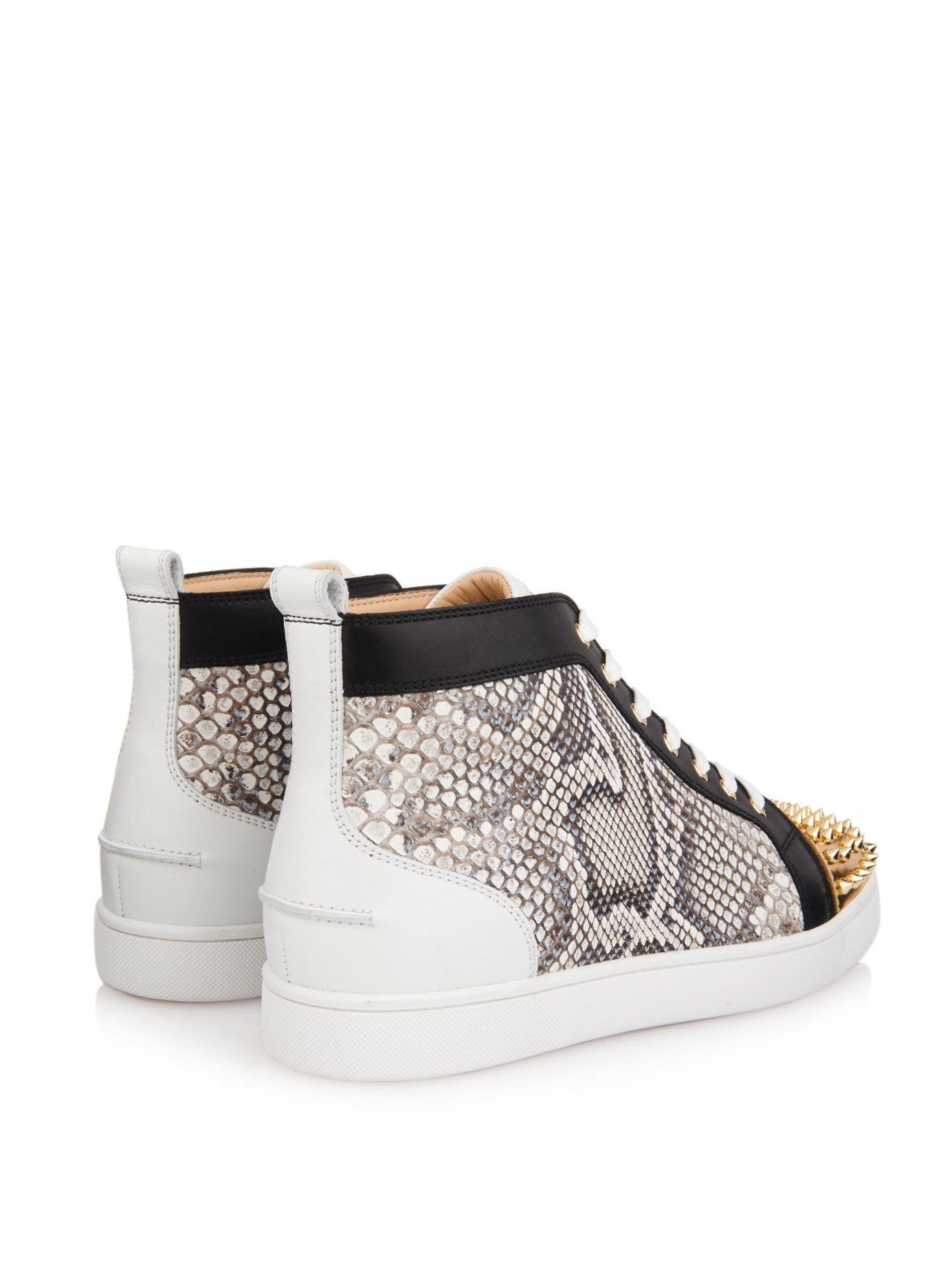 Christian Louboutin Lou Python and Leather Sneakers in Yellow for Men - Lyst