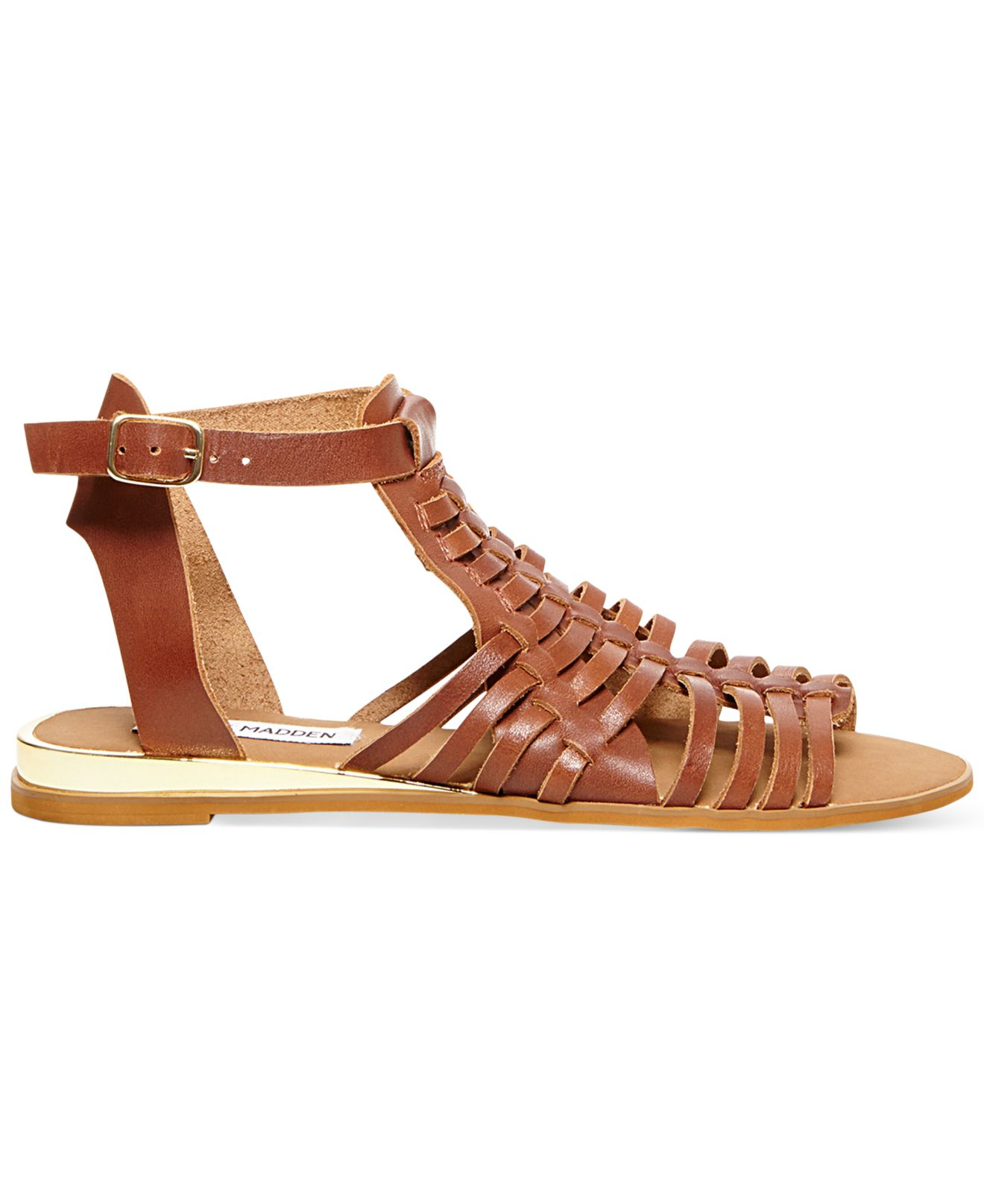 Steve Madden Women's Comely Flat Gladiator Sandals in Cognac (Brown) - Lyst